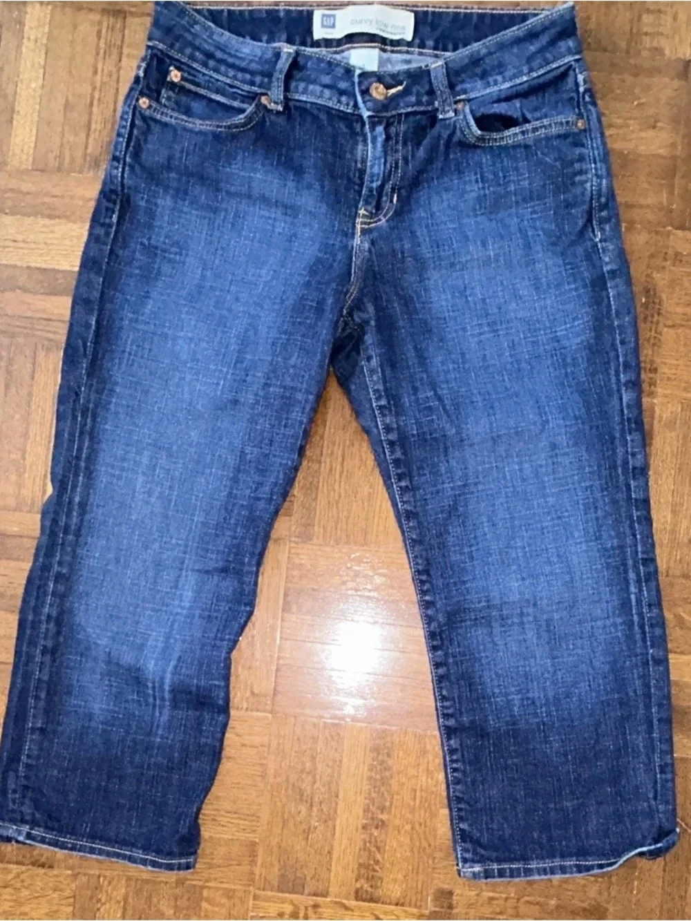 GAP Women's Straight Leg Denim Jeans in Deep Indigo